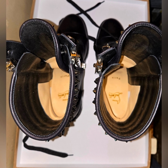 Christian Louboutin size 41.5 US 11.5 black  Winter spikes 70 boots - Picture 4 of 7